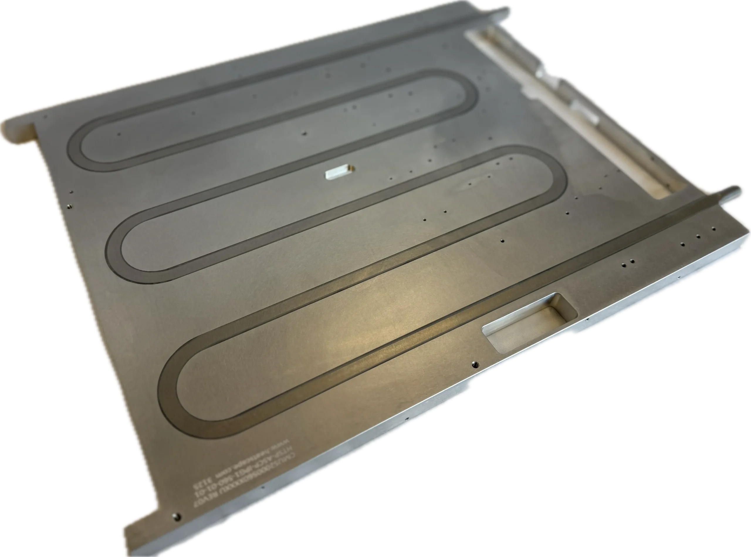 Large footprint industrial cold plate with aluminum base and embedded stainless steel tubes