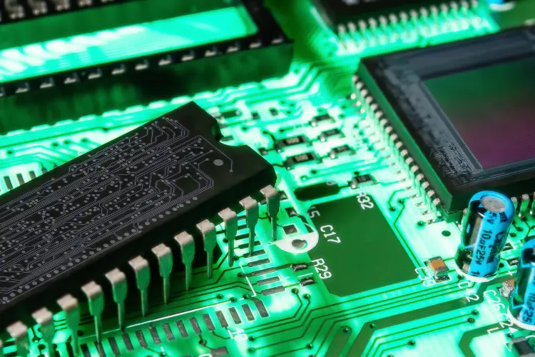 Electronic circuit board with microchips used in passive cooling and thermal management systems