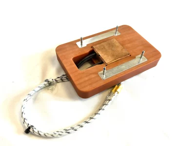 Custom designed thermal test vehicle (TTV) unit prototype showing detailed assembly for heatsink thermal testing